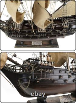 SAILINGSTORY Modèle de bateau pirate en bois Black Pearl avec voiles beiges 27