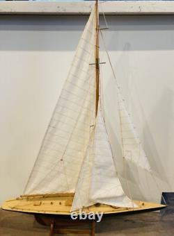 Shamrock V 1930 Coupe de l'Amérique J Boat Modèle en bois Yacht 36 Voilier UK