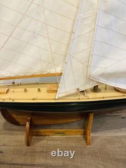 Shamrock V 1930 Coupe de l'Amérique J Boat Modèle en bois Yacht 36 Voilier UK