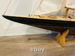 Shamrock V 1930 Coupe de l'Amérique J Boat Modèle en bois Yacht 36 Voilier UK