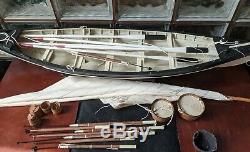 Superbe 38 Retraite Vintage New Bedford Whaling Bateau Modèle Affichage Saiboat