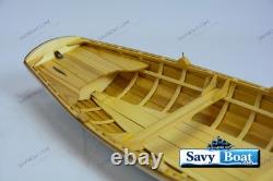 Tender Whitehall de Boston 24 en coque NATURELLE, modèle réduit de bateau à rames en bois construit à l’échelle
