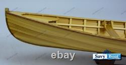 Tender Whitehall de Boston 24 en coque NATURELLE, modèle réduit de bateau à rames en bois construit à l’échelle