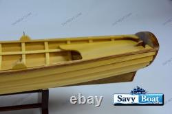 Tender Whitehall de Boston 24 en coque NATURELLE, modèle réduit de bateau à rames en bois construit à l’échelle