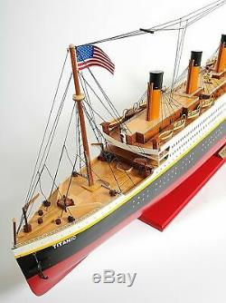 Titanic Peint Grand Modèle 56 Affichage Des Navires De Croisière En Bois De Collection Décor Cadeau