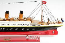 Titanic Peint Grand Modèle 56 Affichage Des Navires De Croisière En Bois De Collection Décor Cadeau
