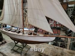 Très grand modèle de voilier vintage ou antique fait main, navire à voile de 67 pouces
