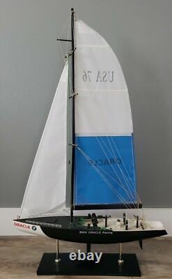 U22105 Oracle BMW Racing Boat Yacht USA 76 Modèle en Bois 38 Hauteur G3D