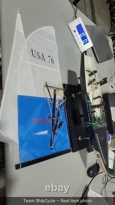 U22105 Oracle BMW Racing Boat Yacht USA 76 Modèle en Bois 38 Hauteur G3D
