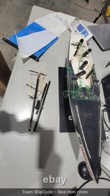 U22105 Oracle BMW Racing Boat Yacht USA 76 Modèle en Bois 38 Hauteur G3D