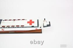 USNS Comfort (T-AH-20) Modèle de navire en bois fait à la main de l'hôpital, NEUF 36 pouces de long