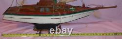 VTG Modèle de Bateau en Bois de Étang Voilier Yacht Nautique Côtier Goélette ! TEL QUEL