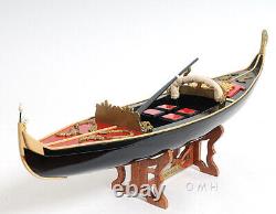 Venise vénitienne Gondole italienne Modèle de bateau de travail en bois 23 entièrement assemblé
