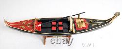 Venise vénitienne Gondole italienne Modèle de bateau de travail en bois 23 entièrement assemblé