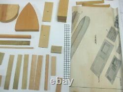 Vintage Antique E-z Craft Boat Kits Freighter Wood Modèle Bateau Kit #118