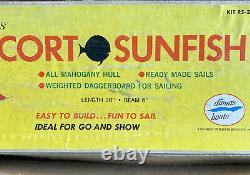 Vintage Dumas Alcort Sunfish Mahogany & Balsa Wood Sailboat Model Kit 20 Long