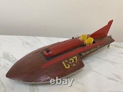 Vintage Dumas Slo-mo-shun IV U-27 Hydroplane Wood Modèle 14 Construit 1950 Ted Jones
