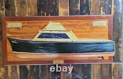Vintage Handmade 36 Bois Hubert Johnson Blackjack Bateau Yacht Affichage Mural