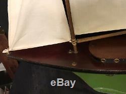 Vintage Jacrim Seaworthy Bateaux Modèle Jouet En Bois Étang Yacht À Voile Bateau Sea Gull 146