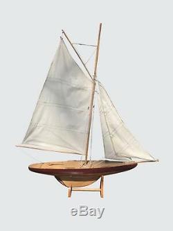 Vintage Model Pond Boat Sloop Voilier Nautique Maritime