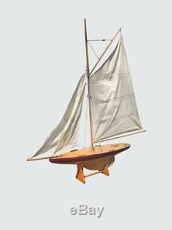 Vintage Model Pond Boat Sloop Voilier Nautique Maritime