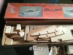 Vintage Sterling 40 Chris Craft 63' Modèle Yacht Bateau En Bois Kit Unassembled
