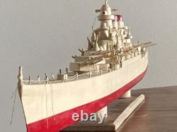 Vintage des années 1950 en bois fait main similaire au croiseur léger USN Brooklyn ou St. Louis