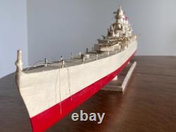 Vintage des années 1950 en bois fait main similaire au croiseur léger USN Brooklyn ou St. Louis