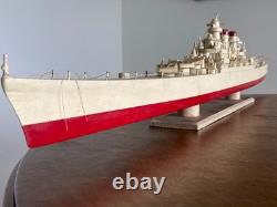 Vintage des années 1950 en bois fait main similaire au croiseur léger USN Brooklyn ou St. Louis