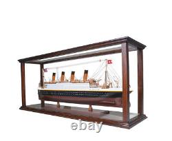 Vitrine Wood Table Top Cabinet Acrylique Glass 38.5 Modèles Navires Et Bateaux