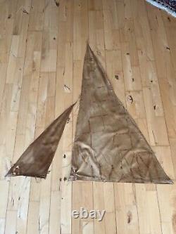Voilier de bassin ancien vintage en bois et métal avec quille de 39 pouces