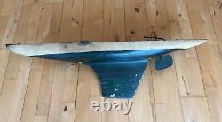 Voilier de bassin ancien vintage en bois et métal avec quille de 39 pouces