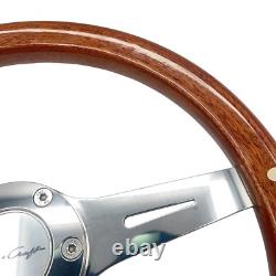 Volant de bateau Gussi Italia Modèle 301 avec jante en bois et logo Chris Craft