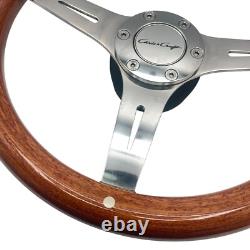 Volant de bateau Gussi Italia Modèle 301 avec jante en bois et logo Chris Craft