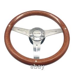 Volant de bateau Gussi Italia Modèle 301 avec jante en bois et logo Chris Craft