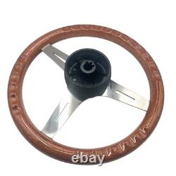 Volant de bateau Gussi Italia Modèle 301 avec jante en bois et logo Chris Craft