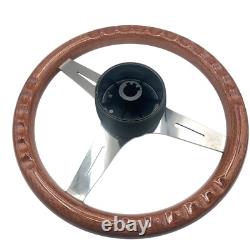 Volant de bateau Gussi Italia Modèle 301 avec jante en bois et logo Chris Craft