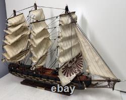 Vtg 32 Fragata Espagnole Année 1780 Modèle de Bateau à Voile de Navire de Guerre Espagnol en Bois