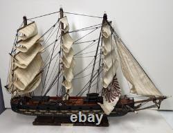 Vtg 32 Fragata Espagnole Année 1780 Modèle de Bateau à Voile de Navire de Guerre Espagnol en Bois