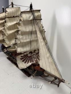 Vtg 32 Fragata Espagnole Année 1780 Modèle de Bateau à Voile de Navire de Guerre Espagnol en Bois