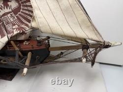 Vtg 32 Fragata Espagnole Année 1780 Modèle de Bateau à Voile de Navire de Guerre Espagnol en Bois