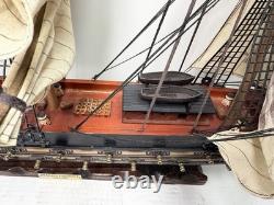 Vtg 32 Fragata Espagnole Année 1780 Modèle de Bateau à Voile de Navire de Guerre Espagnol en Bois
