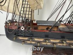 Vtg 32 Fragata Espagnole Année 1780 Modèle de Bateau à Voile de Navire de Guerre Espagnol en Bois