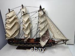 Vtg 32 Fragata Espagnole Année 1780 Modèle de Bateau à Voile de Navire de Guerre Espagnol en Bois