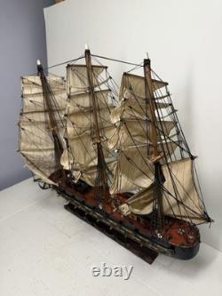 Vtg 32 Fragata Espagnole Année 1780 Modèle de Bateau à Voile de Navire de Guerre Espagnol en Bois