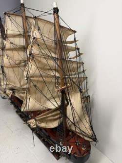 Vtg 32 Fragata Espagnole Année 1780 Modèle de Bateau à Voile de Navire de Guerre Espagnol en Bois