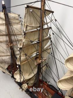 Vtg 32 Fragata Espagnole Année 1780 Modèle de Bateau à Voile de Navire de Guerre Espagnol en Bois