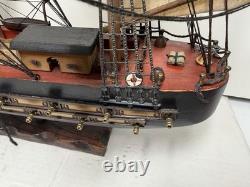 Vtg 32 Fragata Espagnole Année 1780 Modèle de Bateau à Voile de Navire de Guerre Espagnol en Bois