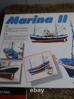 Vtg Artesania Latina MARINA II Maquette de bateau de pêche au thon en bois à l'échelle 1/50 NEUF