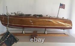 Vtg Speed ​​boat 18 Bois Modèle Assemblé Par Authentic Models # Asa024 Boîte Originale